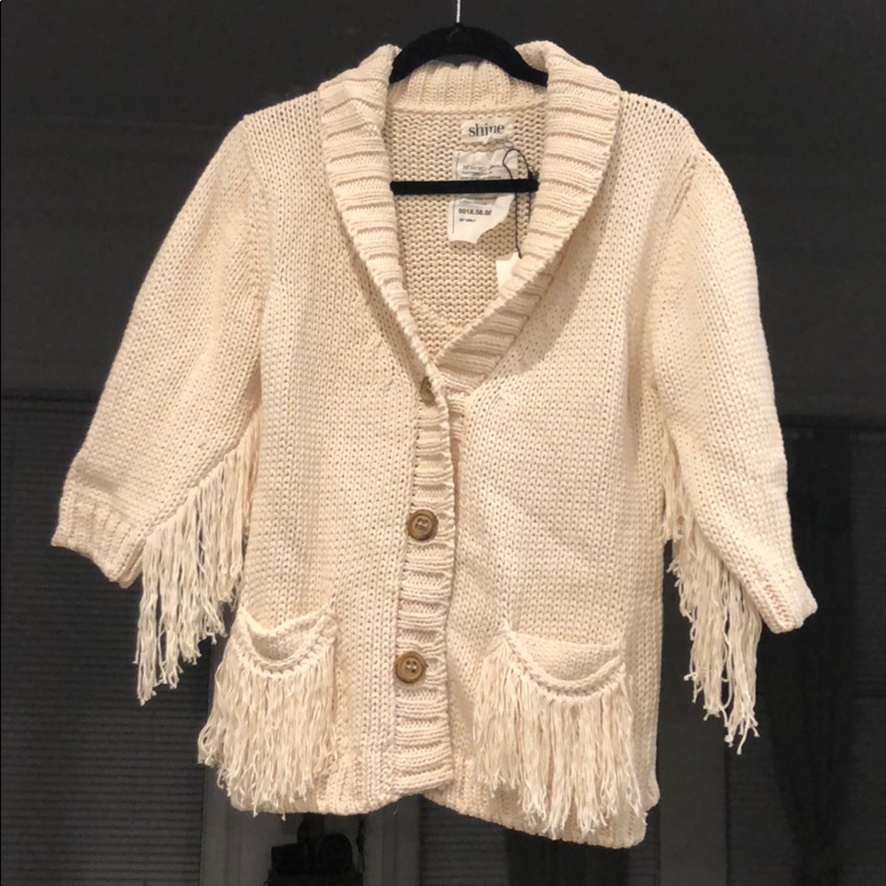 Shine - Heavy Knit Cardigan w Fringe